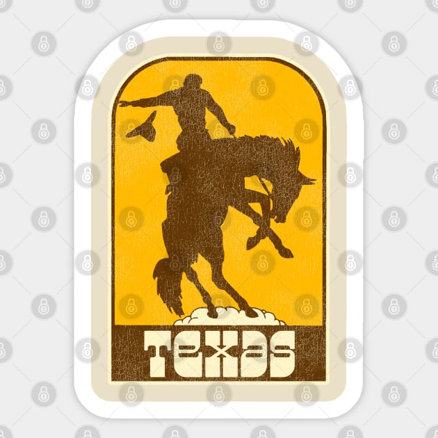 Texas Vintage Western Cowboy Rodeo Travel Souvenir Sticker by darklordpug